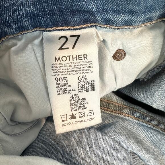 MOTHER The Muse Skinny Jeans Mid-Rise Destroyed Distressed Raw Hem in Wild Thing - Picture 12 of 14